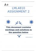 LML4810 Assignment 2 &lpar;COMPLETE ANSWERS&rpar; 2023 &lpar;&rpar; - 2023