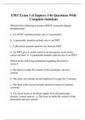 EMT Exam 1 (Chapters 1-8) Questions With Complete Solutions