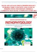 DAVIS ADVANTAGE FOR PATHOPHYSIOLOGY INTRODUCTORY CONCEPTS AND CLINICAL PERSPECTIVES 2ND EDITION THERESA CAPRIOTTI TEST BANK | COMPLETE GUIDE 2023