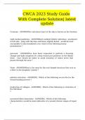 CWCA 2023 Study Guide With Complete Solution| latest update