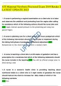 ATI Maternal Newborn Proctored Exam 2019 Retake 2 LATEST UPDATE 2023