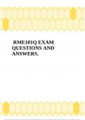 RME101Q EXAM QUESTIONS AND ANSWERS.