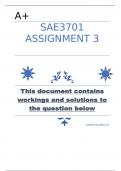 SAE3701 ASSIGNMENT 3(COMPLETE ANSWERS) 2023 () 