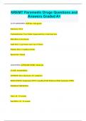 NREMT Paramedic Drugs Questions and Answers Graded A&plus;
