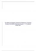 Test Bank for Ruppel’s Manual of Pulmonary Function Testing 11th Edition Mottram Chapter 1 - 13 Updated Guide 2023
