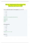 PICAT- Mathematical Knowledge Test Questions and Answer 2023.