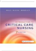 TEST BANK FOR INTRODUCTION TO CRITICAL CARE NURSING, 8TH EDITION, MARY LOU SOLE, DEBORAH KLEIN, MARTHE MOSELEY, ISBN: 9780323641937, ISBN: 9780323749732