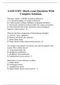 AAOS EMT- Shock exam Questions With Complete Solutions