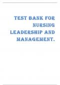 Test Bank for Nursing Leadership and Management Latest Update 2023