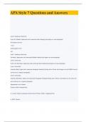 APA Style 7 Questions and Answers