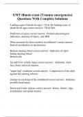 EMT illinois exam (Trauma emergencies) Questions With Complete Solutions