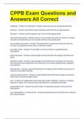 CPPB Exam Questions and Answers All Correct 