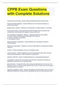 CPPB Exam Questions with Complete Solutions 