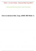  Advanced Med Surg 480&excl;&excl;&excl;&excl;&excl; Advanced Med Surg Week 1&comma;23&4 Notes  &lpar;West Coast University&rpar;