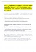 AC2&period;3 Understand rules in relation to the use of evidence in criminal cases exam questions and