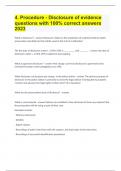 4&period; Procedure - Disclosure of evidence questions with 100&percnt; correct answers 2023