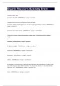 Organic Chemistry Reaction Summary Sheet&comma; Cheat Sheet for Organic Chemistry BRAND NEW 2023&sol;24
