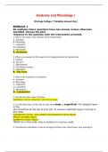 BIOD 151/BIOD151 Anatomy and Physiology I (7 Modules Answer Key)_Portage Learning (Verified Questions and Answers)