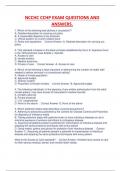 NCCHC CCHP EXAM QUESTIONS AND  ANSWERS COMPLETE RATED A&period;