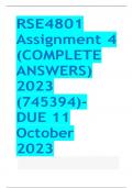 RSE4801 Assignment 4 &lpar;COMPLETE ANSWERS&rpar; 2023 &lpar;745394&rpar;- DUE 11 October 2023
