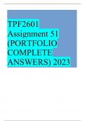 TPF2601 Assignment 51 &lpar;PORTFOLIO COMPLETE ANSWERS&rpar; 2023