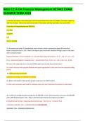 WGU C214 OA Financial Management RETAKE EXAM SUMMER TERM 2023