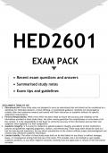 HED2601 EXAM PACK 2024 - DISTINCTION GUARANTEED