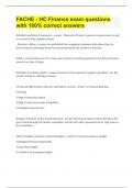 FACHE - HC Finance exam questions with 100&percnt; correct answers