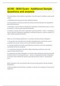 ACHE - BOG Exam - Additional Sample Questions and answers