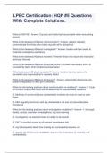 LPEC Certification&colon; HQP &num;5 Questions With Complete Solutions&period;