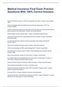 Medical Insurance Final Exam Practice Questions With 100&percnt; Correct Answers&period;