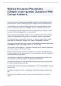 Medical Insurance Procedures &lpar;Chapter study guides&rpar; Questions With Correct Answers&period;