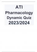 ATI Pharmacology  Dynamic Quiz 2023/2024  