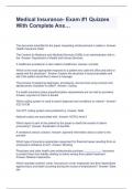 Medical Insurance- Exam &num;1 Quizzes With Complete Ans&hellip;