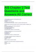 AIS Chapter 2 Test Questions and Answers All Correct 