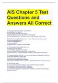 AIS Chapter 5 Test Questions and Answers All Correct 