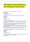 AIS 2023 Exam Questions and Answers All Correct 