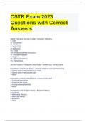 CSTR Exam 2023 Questions with Correct Answers 
