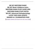 NR 507 MIDTERM EXAM| NR 507 Week 4 Midterm Exam,  MIDTERM EXAM STUDY GUIDE AND  MIDTERM EXAM STUDY NOTES NR 507: Advanced Pathophysiology LATEST 2023-2024 UPDATE GRADED A+| GUARANTEED PASS (Complete solutions and resources for the course exam)