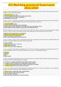 ATI Med-Surg proctored Exam Latest  2023&sol;2024