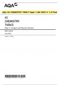 AQA AS CHEMISTRY 7404/1 Paper 1 MS 2023 V: 1.0 Final