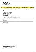 AQA AS CHEMISTRY 7404/2 Paper 2 MS 2023 V: 1.0 Final