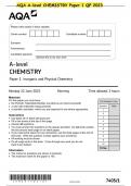 AQA A-level CHEMISTRY Paper 1 QP 2023
