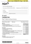 AQA A-level CHEMISTRY Paper 2 QP 2023