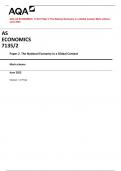 AQA AS ECONOMICS  7135/2 Paper 2 The National Economy in a Global Context Mark scheme  June 2023 