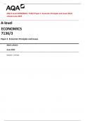 AQA A-LEVEL ECONOMICS Paper 1 ,Paper 2 and Paper 3 | QP and MS |2023 