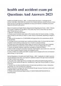health and accident exam psi Questions And Answers 2023 ( A+ GRADED 100% VERIFIED)