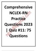 Comprehensive NCLEX-RN Practice Questions 2023 Quiz #11, 75 Questions
