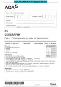 AQA AS GEOGRAPHY Paper 1 QP 2023