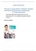 TEST BANK ON Pearson's Comprehensive Medical Assisting: Administrative and Clinical Competencies 4th Edition(Beaman) Latest Update 2023 Practice Questions and Answers with  Explanations, 100% Correct, Highly Recommended, Download  to Score A+